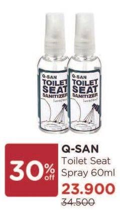 Promo Harga Q-SAN Toilet Seat Sanitizer 60 ml - Watsons