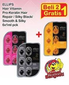 Promo Harga ELLIPS Hair Vitamin Hair Repair, Smooth Silky, Shiny Black per 2 pouch 6 pcs - Indomaret