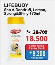 Promo Harga Lifebuoy Shampoo Anti Dandruff, Strong Shiny, Refresh Cool 155 ml - Alfamart