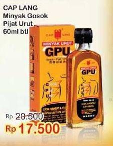 Promo Harga CAP LANG Minyak Urut GPU 60 ml - Indomaret