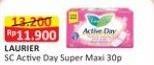 Promo Harga LAURIER Active Day Super Maxi NonWing 30 pcs - Indomaret