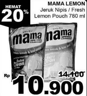 Promo Harga MAMA LEMON Cairan Pencuci Piring Jeruk Nipis, Fresh Lemon 780 ml - Giant