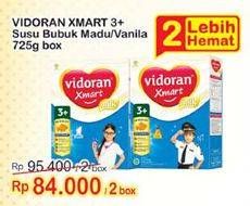 Promo Harga VIDORAN Xmart 3+ Madu, Vanilla per 2 box 725 gr - Indomaret