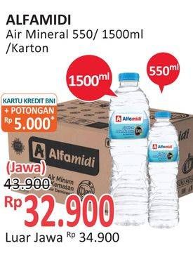 Promo Harga ALFAMIDI Air Mineral 550/1500 mL  - Alfamidi