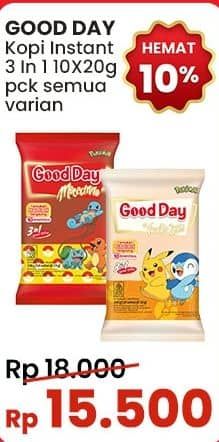 Promo Harga Good Day Instant Coffee 3 in 1 All Variants per 10 sachet 20 gr - Indomaret