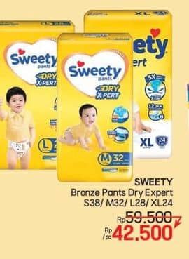 Promo Harga Sweety Bronze Pants Dry X-Pert S36+2, M32, L28, XL24 24 pcs - Lotte Grosir