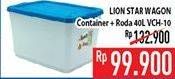 Promo Harga LION STAR Wagon Container + Roda VCH-10 40 ltr - Hypermart