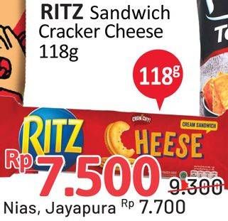 Promo Harga RITZ Sandwich Cheese 118 gr - Alfamidi