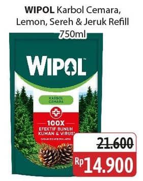 Promo Harga Wipol Karbol Wangi Lemon, Sereh Jeruk, Cemara 750 ml - Alfamidi