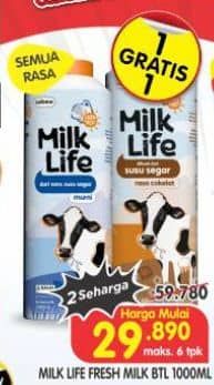 Promo Harga Milk Life Fresh Milk All Variants 1000 ml - Superindo