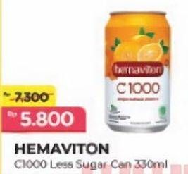 Promo Harga Hemaviton C1000 Less Sugar 330 ml - Alfamart