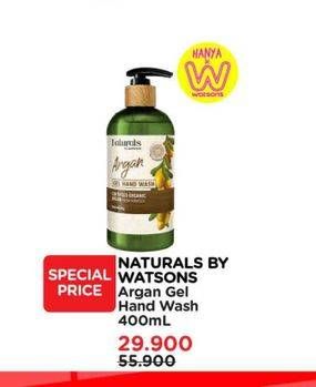 Promo Harga Natural By Watsons Argan Gel Hand Wash 400 ml - Watsons