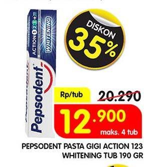 Promo Harga PEPSODENT Pasta Gigi Plus Whitening 190 gr - Superindo