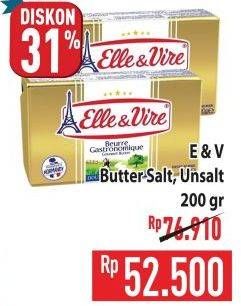 Promo Harga Elle & Vire Butter Salted, Unsalted 200 gr - Hypermart