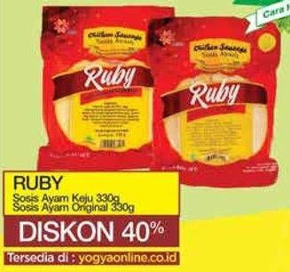 Promo Harga RUBY Sosis  Ayam Keju, Original 330 gr - Yogya