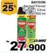 Promo Harga BAYGON Insektisida Spray Flower Garden, Citrus Fresh 600 ml - Giant