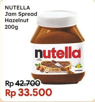 Promo Harga Nutella Jam Spread Chocolate Hazelnut 200 gr - Indomaret