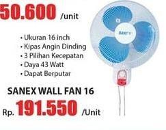 Promo Harga SANEX Wall Fan 16"  - Hari Hari