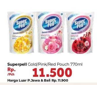 Promo Harga SUPER PELL Pembersih Lantai Gold, Pink, Cherry Rose 770 ml - Carrefour