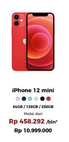 Promo Harga Apple iPhone 12 Mini 128 GB, 256 GB, 64 GB 1 pcs - Erafone