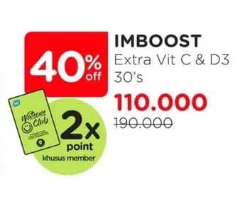 Promo Harga Imboost Multivitamin Tablet Extra Vit C D3 30 pcs - Watsons