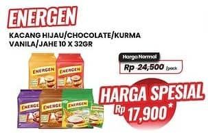 Promo Harga Energen Cereal Instant Kacang Hijau, Chocolate, Kurma, Vanilla, Jahe per 10 sachet 30 gr - Carrefour