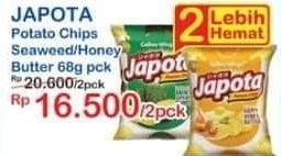 Promo Harga JAPOTA Potato Chips Umami Japanese Seaweed, Happy Honey Butter 68 gr - Indomaret