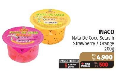 Promo Harga INACO Nata De Coco Strawberry, Orange 200 gr - Lotte Grosir
