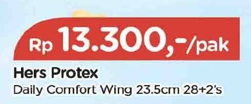 Promo Harga Hers Protex Daily Comfort Wing 23, 5cm 22 pcs - TIP TOP