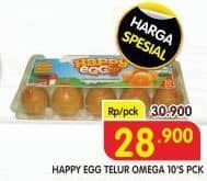 Happy Egg Telur Omega 10 pcs Diskon 6%, Harga Promo Rp28.900, Harga Normal Rp30.900