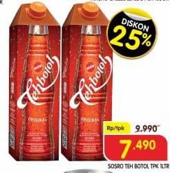 Promo Harga Sosro Teh Botol 1000 ml - Superindo
