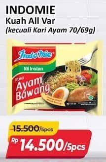 Promo Harga Indomie Mi Kuah Kecuali Kari Ayam 72 gr - Alfamart