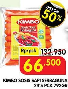 Promo Harga KIMBO Sosis Sapi Serbaguna 24 pcs - Superindo