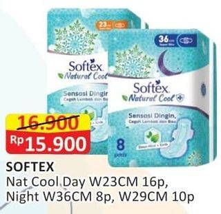 Promo Harga Softex Natural Cool+ Super Slim 23cm, 29cm, 36cm 8 pcs - Alfamart