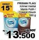 Promo Harga FRISIAN FLAG Susu Kental Manis Putih, Cokelat 560 gr - Giant