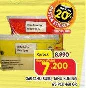 Promo Harga 365 Tahu Susu & Kuning per 6 pcs 468 gr - Superindo