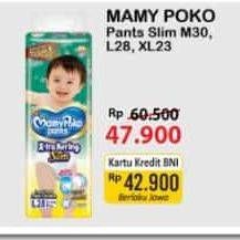 Promo Harga Mamy Poko Pants Xtra Kering Slim Tidak Gembung L28, M30, XL23 23 pcs - Alfamart