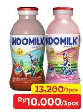 Promo Harga INDOMILK Susu Cair Botol Kecuali Cokelat, Kecuali Stroberi, Kecuali Melon 190 ml - Alfamart