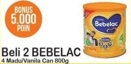 Promo Harga BEBELAC 4 Susu Pertumbuhan Madu, Vanila per 2 kaleng 800 gr - Alfamart