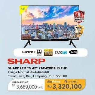 Promo Harga Sharp 2T-C42BD1i | LED TV 42"  - Carrefour