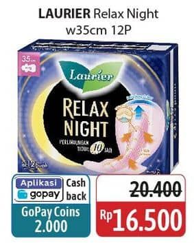 Promo Harga Laurier Relax Night 35cm 12 pcs - Alfamidi