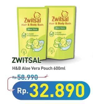 Promo Harga Zwitsal Natural Baby Bath 2 In 1 Aloe Vera 600 ml - Hypermart