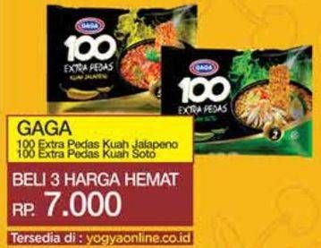 Promo Harga Gaga 100 Extra Pedas Kuah Jalapeno, Kuah Soto 75 gr - Yogya