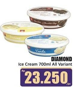 Promo Harga DIAMOND Ice Cream All Variants 700 ml - Hari Hari