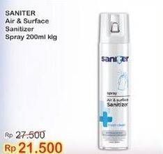 Promo Harga SANITER Air & Surface Sanitizer Aerosol Fresh Clean 200 ml - Indomaret