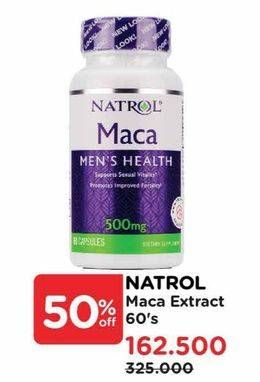 Promo Harga Natrol Maca Extract 500mg 60 pcs - Watsons