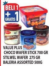 Promo Harga VALUE PLUS/STILWEL Wafer/BALERIA Biscuit  - Hypermart