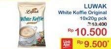 Promo Harga Luwak White Koffie Original per 10 sachet 20 gr - Indomaret