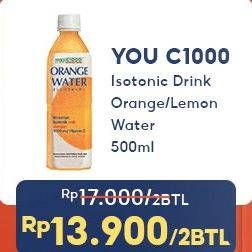 Promo Harga You C1000 Isotonic Drink Orange Water, Lemon Water 500 ml - Indomaret