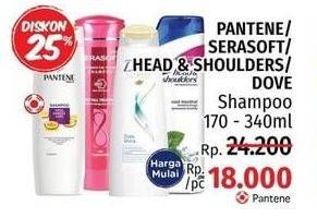 Promo Harga PANTENE/SERASOFT/HEAD & SHOULDERS/DOVE Shampoo 170ml - 340ml  - LotteMart